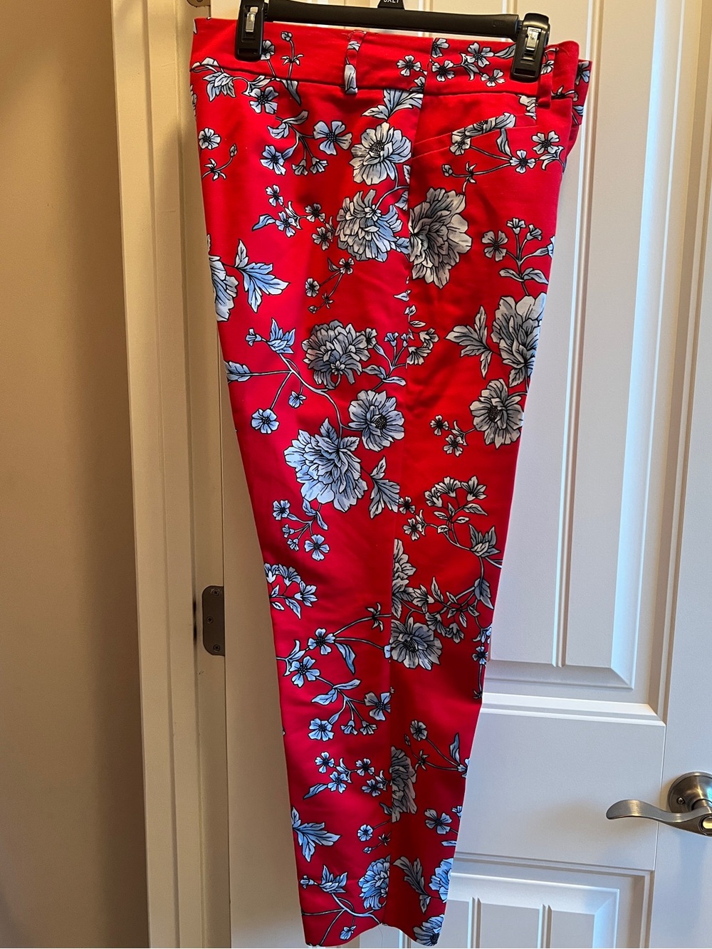 Roz & Ali Red Blue Floral Pants Sz 14